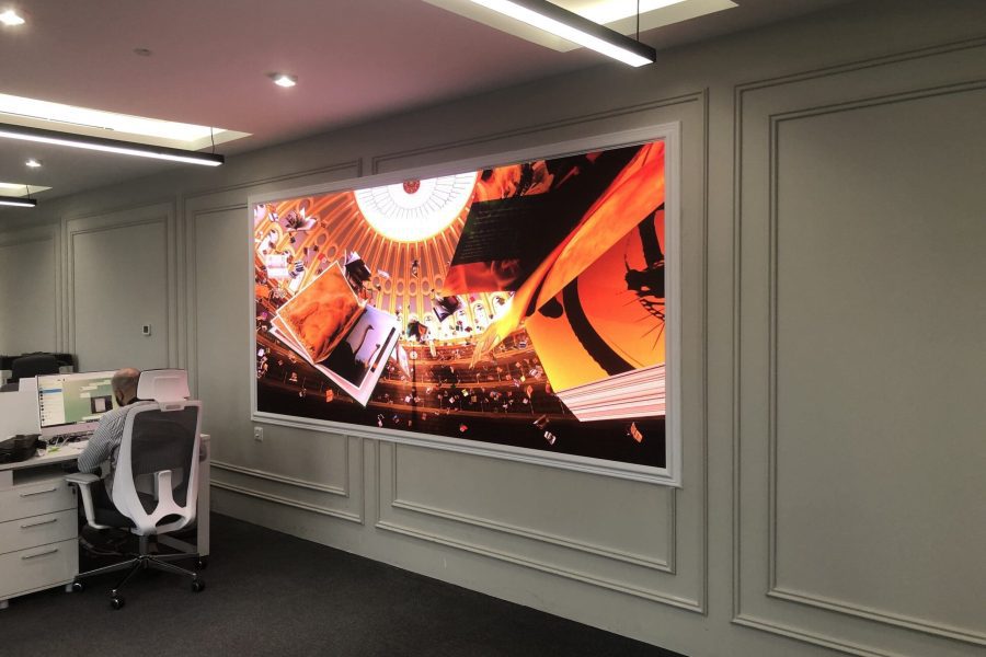 Transformative LED video wall for conference room by Volkanoo - Leading indoor LED screen supplier in Dubai